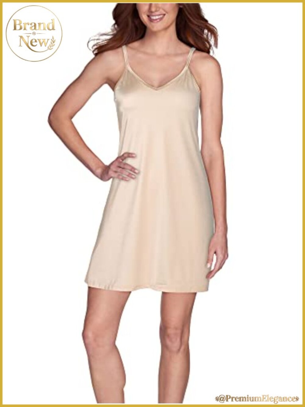 Anti-Static Full Slip for Dresses Lace Trim Reversible Neckline